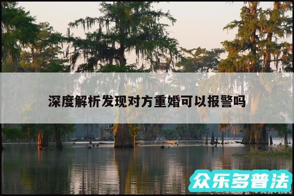 深度解析发现对方重婚可以报警吗