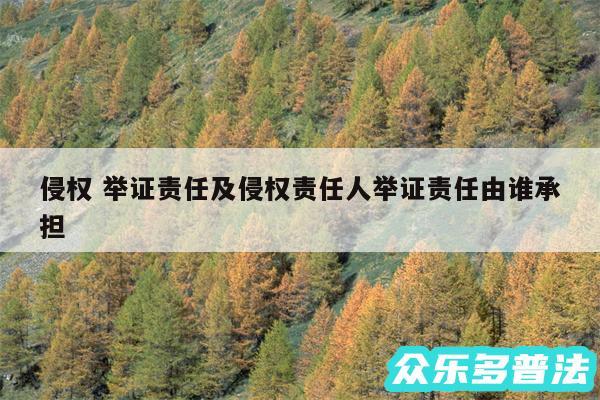 侵权 举证责任及侵权责任人举证责任由谁承担