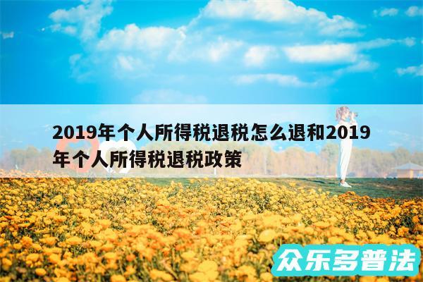 2019年个人所得税退税怎么退和2019年个人所得税退税政策