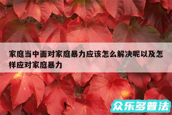 家庭当中面对家庭暴力应该怎么解决呢以及怎样应对家庭暴力