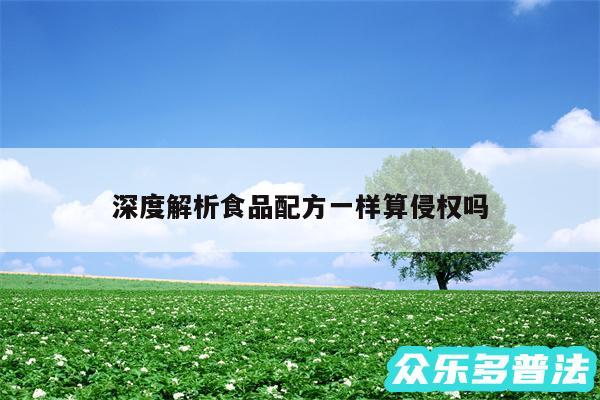 深度解析食品配方一样算侵权吗