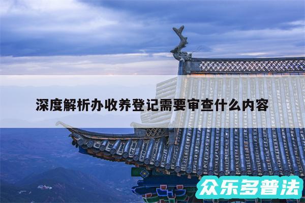 深度解析办收养登记需要审查什么内容
