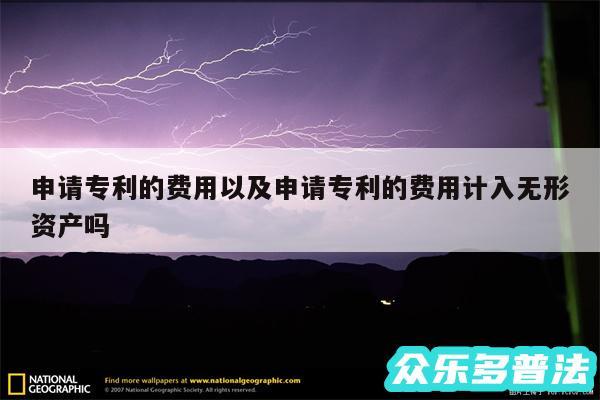 申请专利的费用以及申请专利的费用计入无形资产吗