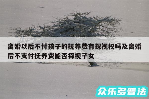 离婚以后不付孩子的抚养费有探视权吗及离婚后不支付抚养费能否探视子女