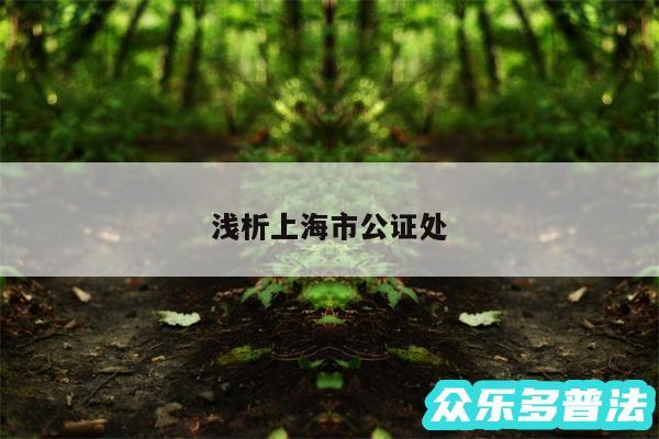 浅析上海市公证处