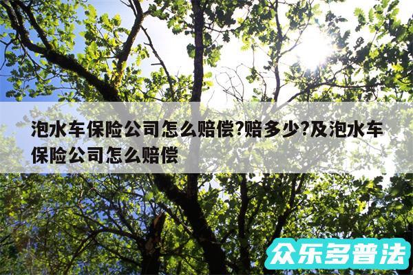 泡水车保险公司怎么赔偿?赔多少?及泡水车保险公司怎么赔偿