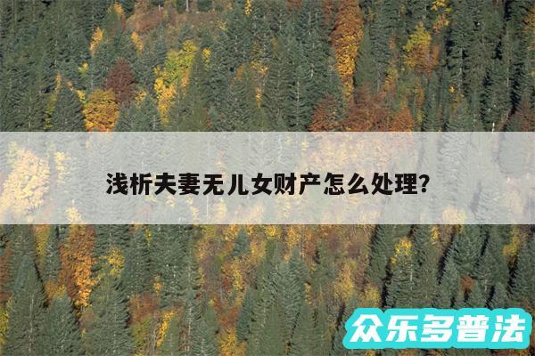 浅析夫妻无儿女财产怎么处理？