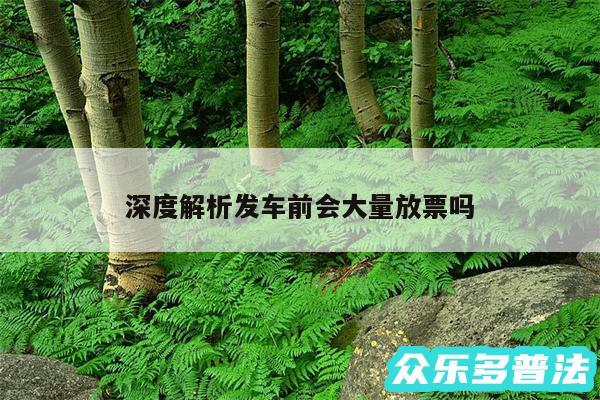 深度解析发车前会大量放票吗