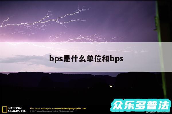 bps是什么单位和bps