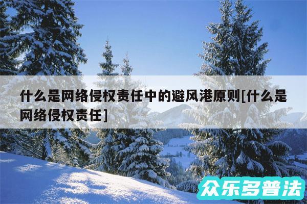 什么是网络侵权责任中的避风港原则及什么是网络侵权责任
