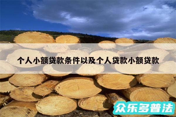 个人小额贷款条件以及个人贷款小额贷款