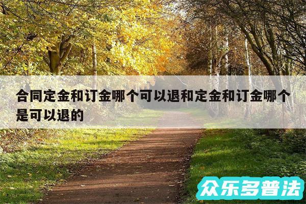 合同定金和订金哪个可以退和定金和订金哪个是可以退的