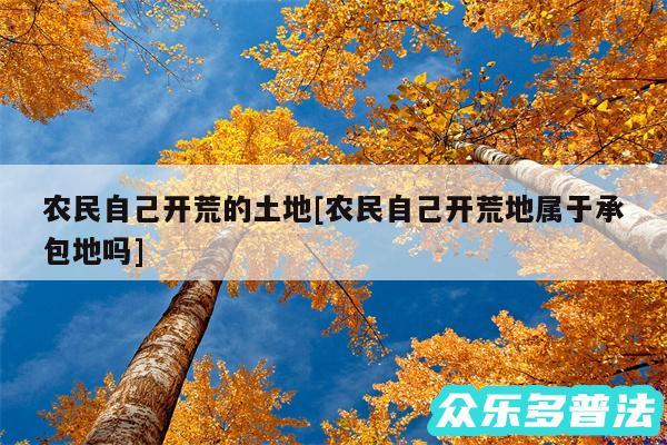 农民自己开荒的土地及农民自己开荒地属于承包地吗