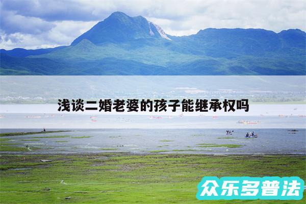 浅谈二婚老婆的孩子能继承权吗