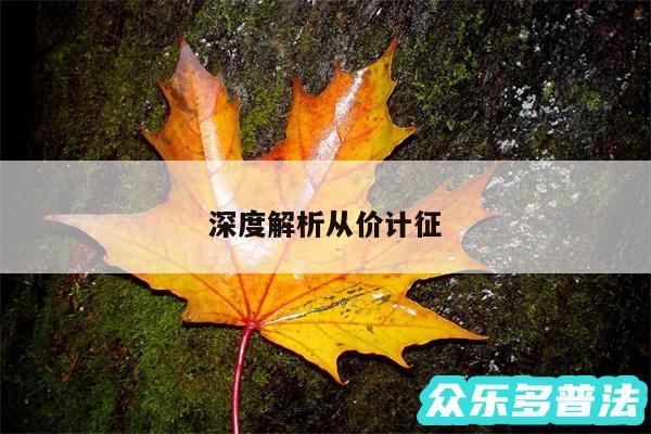 深度解析从价计征