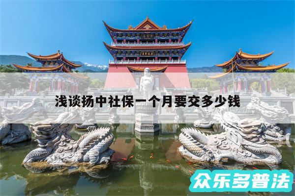 浅谈扬中社保一个月要交多少钱