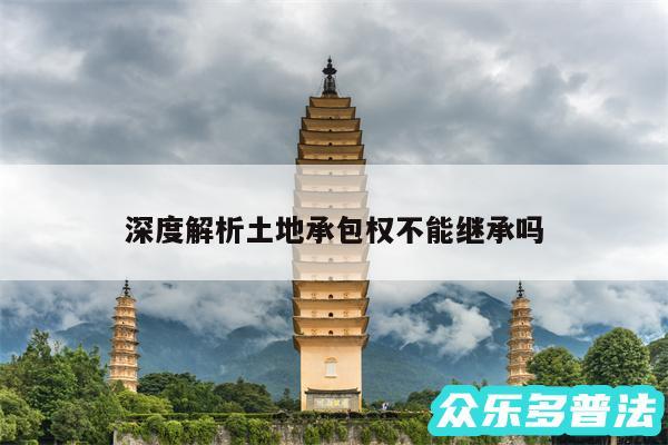 深度解析土地承包权不能继承吗