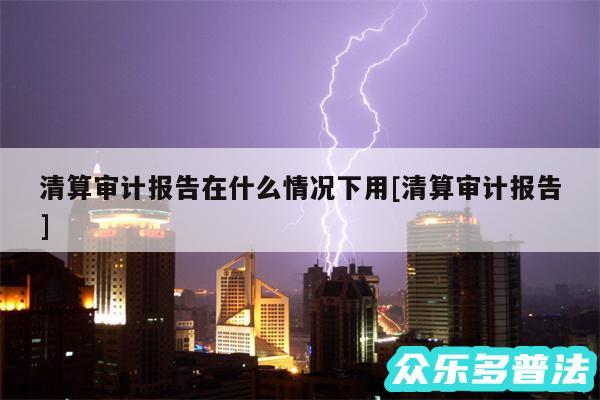 清算审计报告在什么情况下用及清算审计报告