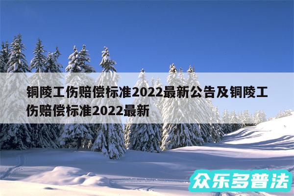 铜陵工伤赔偿标准2024最新公告及铜陵工伤赔偿标准2024最新