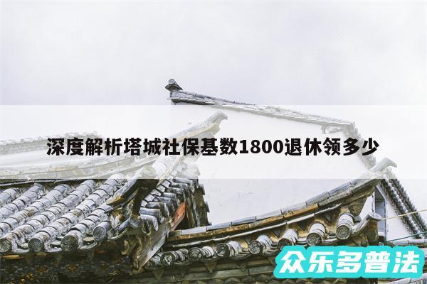 深度解析塔城社保基数1800退休领多少