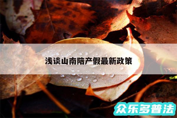 浅谈山南陪产假最新政策