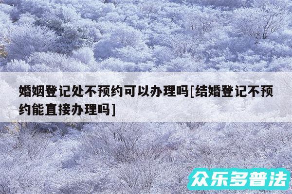 婚姻登记处不预约可以办理吗及结婚登记不预约能直接办理吗