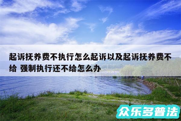 起诉抚养费不执行怎么起诉以及起诉抚养费不给 强制执行还不给怎么办