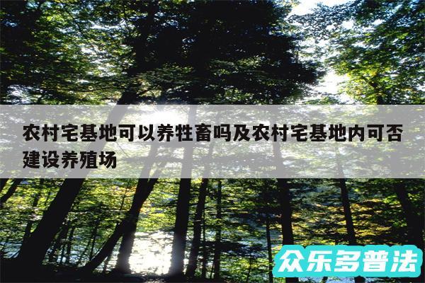 农村宅基地可以养牲畜吗及农村宅基地内可否建设养殖场