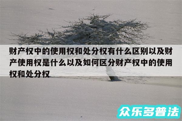 财产权中的使用权和处分权有什么区别以及财产使用权是什么以及如何区分财产权中的使用权和处分权