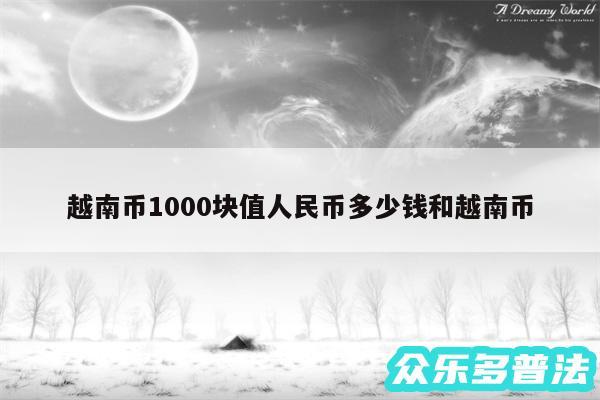 越南币1000块值人民币多少钱和越南币