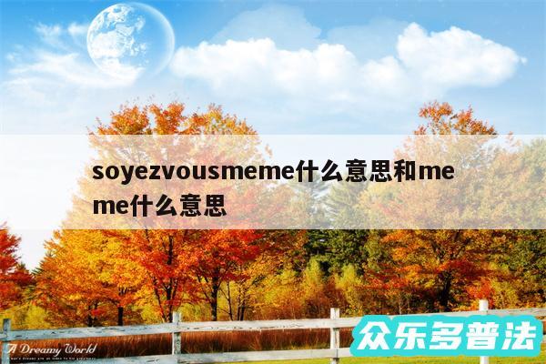 soyezvousmeme什么意思和meme什么意思