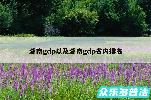 湖南gdp以及湖南gdp省内排名