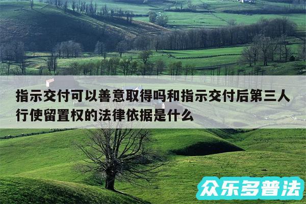 指示交付可以善意取得吗和指示交付后第三人行使留置权的法律依据是什么