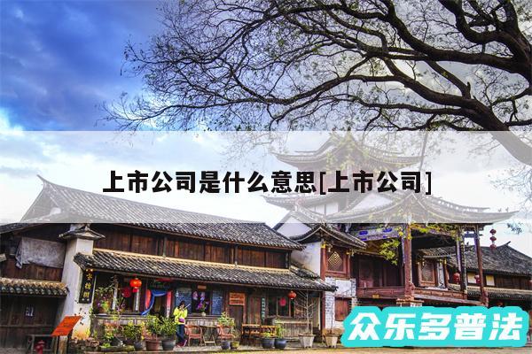 上市公司是什么意思及上市公司