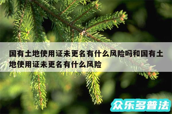 国有土地使用证未更名有什么风险吗和国有土地使用证未更名有什么风险