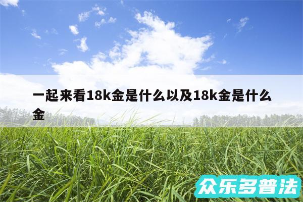 一起来看18k金是什么以及18k金是什么金