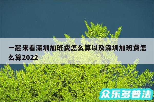 一起来看深圳加班费怎么算以及深圳加班费怎么算2024