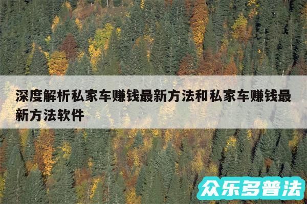 深度解析私家车赚钱最新方法和私家车赚钱最新方法软件