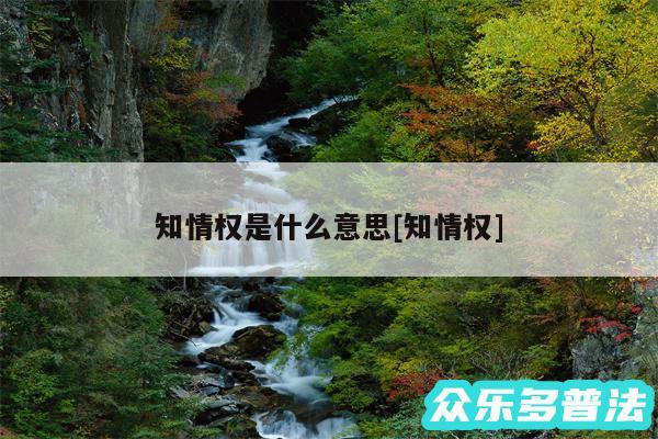 知情权是什么意思及知情权