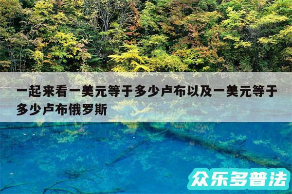 一起来看一美元等于多少卢布以及一美元等于多少卢布俄罗斯