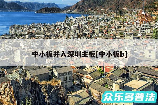 中小板并入深圳主板及中小板b