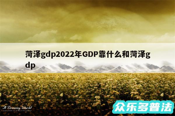 菏泽gdp2024年GDP靠什么和菏泽gdp