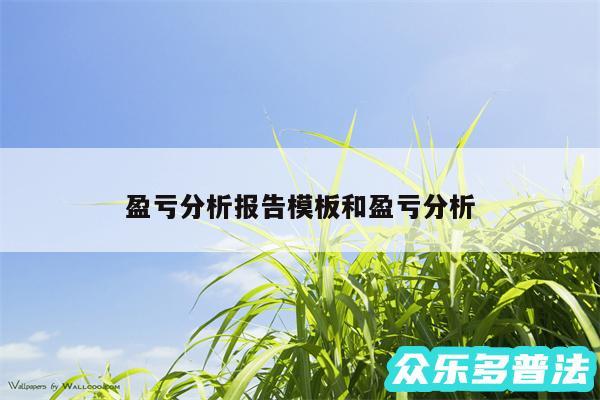 盈亏分析报告模板和盈亏分析