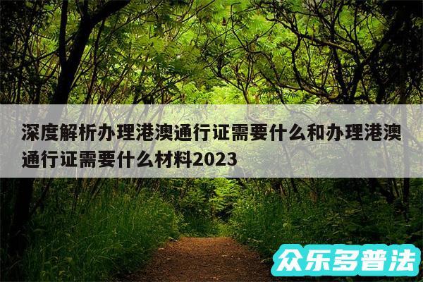 深度解析办理港澳通行证需要什么和办理港澳通行证需要什么材料2024