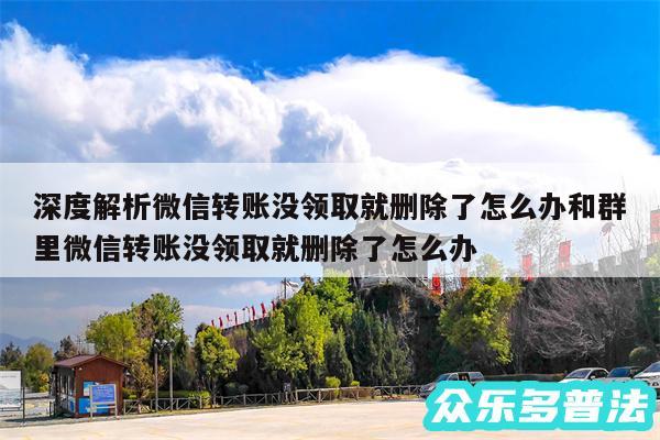 深度解析微信转账没领取就删除了怎么办和群里微信转账没领取就删除了怎么办