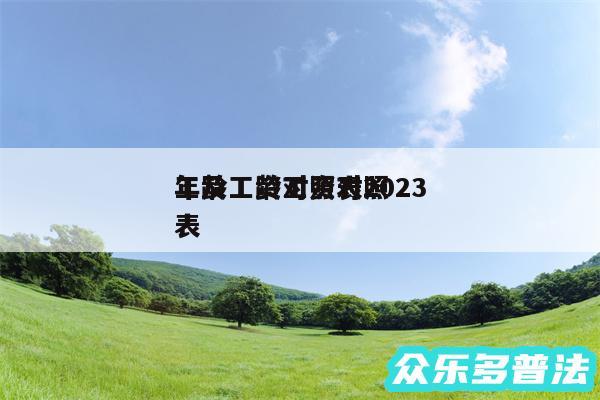 工龄工资对照表2024
年及工龄工资对照表