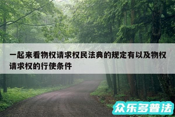 一起来看物权请求权民法典的规定有以及物权请求权的行使条件