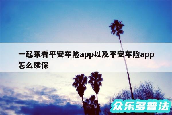 一起来看平安车险app以及平安车险app怎么续保