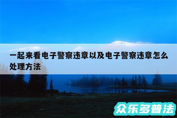 一起来看电子警察违章以及电子警察违章怎么处理方法