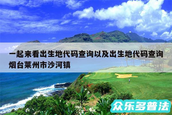 一起来看出生地代码查询以及出生地代码查询烟台莱州市沙河镇